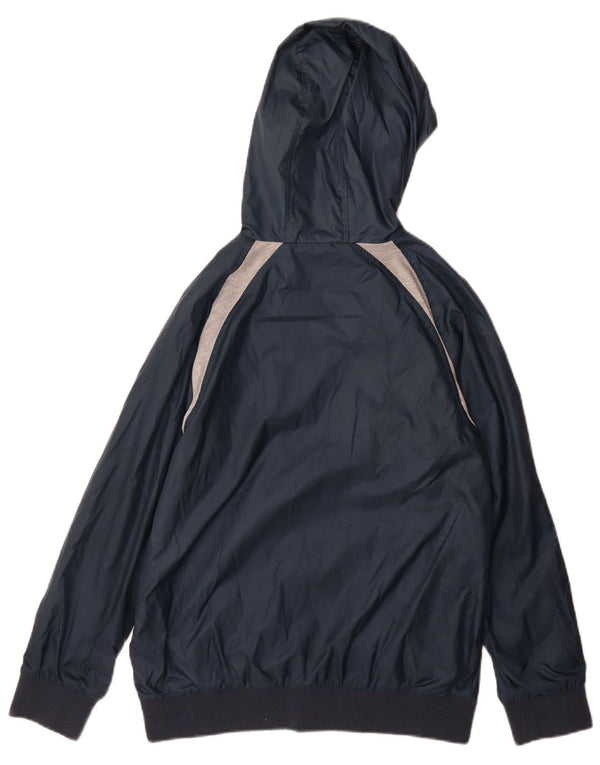 Champion Boys Hooded Bomber Jacket 11-12 Years Large Navy Blue Colourblock