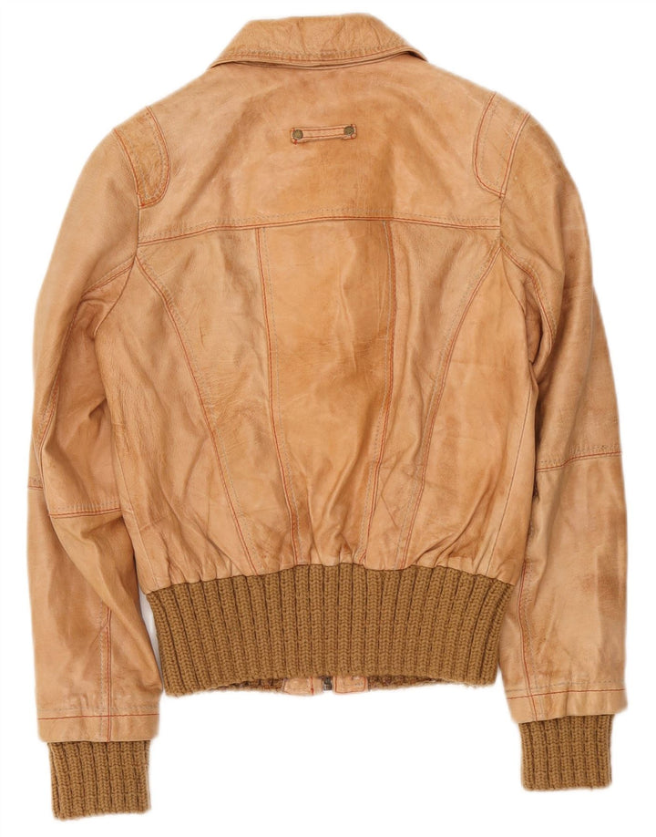 River Island Γυναικείο Bomber Jacket UK 10 Small Beige Colourblock