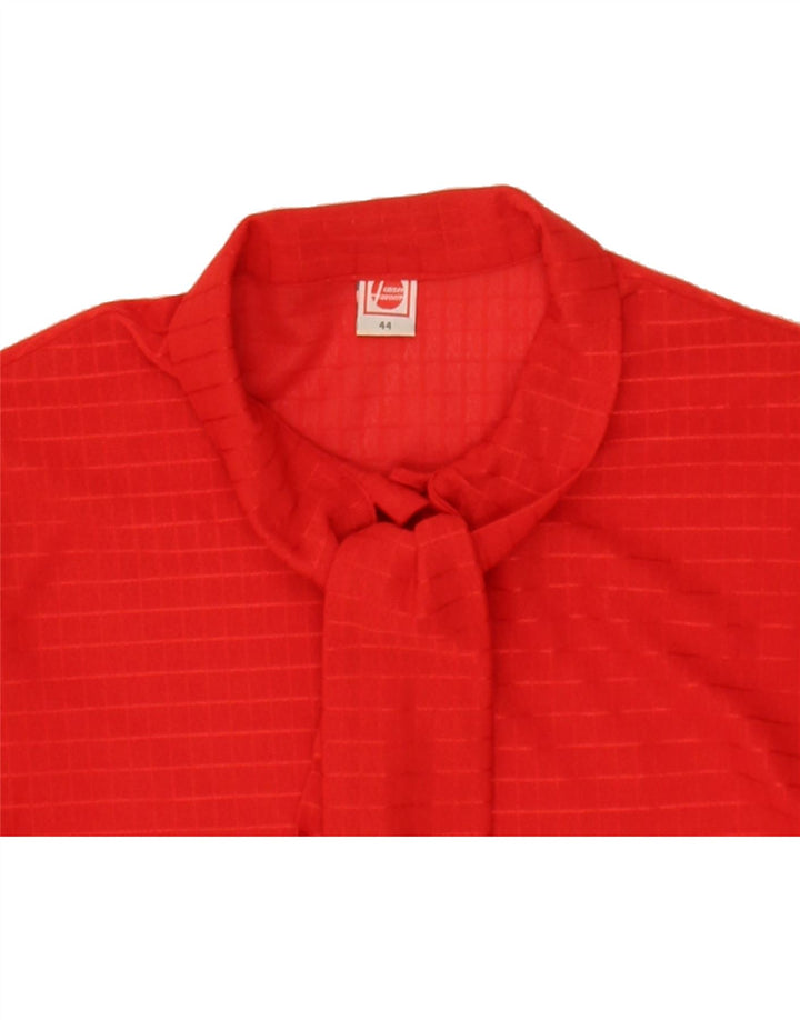 VINTAGE Womens Front Tie Blouse Top IT 44 Medium Red Check Polyester Vintage Vintage and Second-Hand Vintage from Messina Hembry 