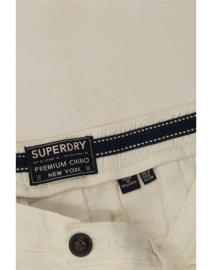 Superdry κανονικό γυναικείο σορτς Chino UK 10 Small W30 White