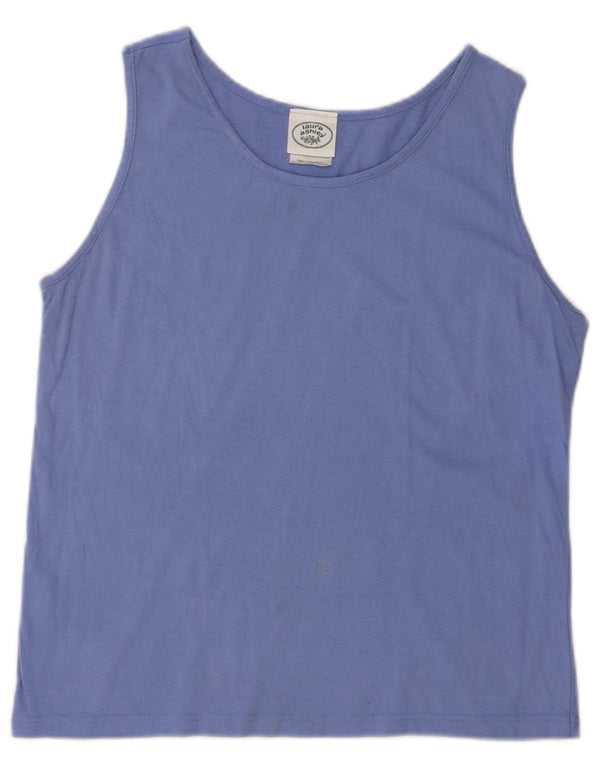 Laura Ashley Γυναικείο Crop Vest Top UK 14 Large Blue Cotton