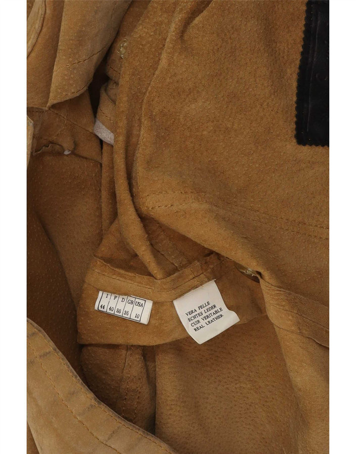 Vintage γυναικείο σουέτ πανωφόρι IT 44 Medium Beige Leather