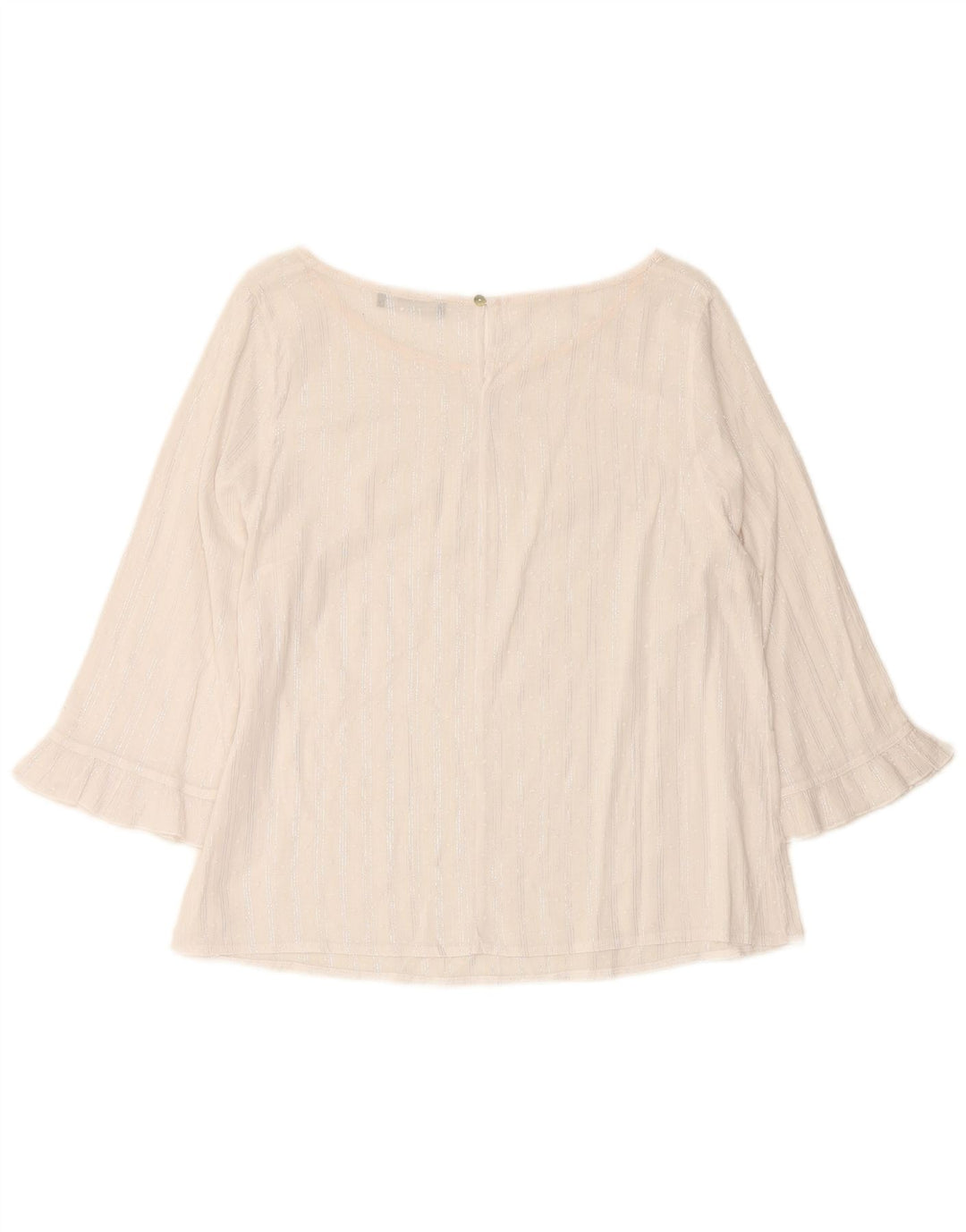 RAGNO Γυναικεία μπλούζα Crop 3/4 μανίκια UK 12 μεσαία λευκή ριγέ