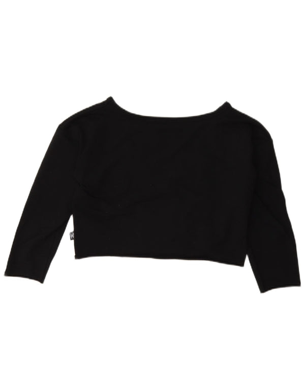 Umbro Girls Crop Graphic Top Μακρύ μανίκι 11-12 ετών Μεσαίο μαύρο βαμβακερό