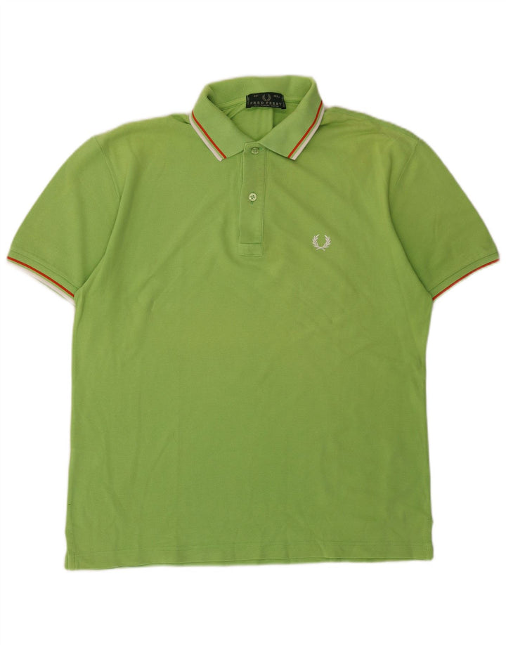 Fred Perry Ανδρικό Πόλο Μπλουζάκι Μεσαίο Πράσινο Βαμβακερό