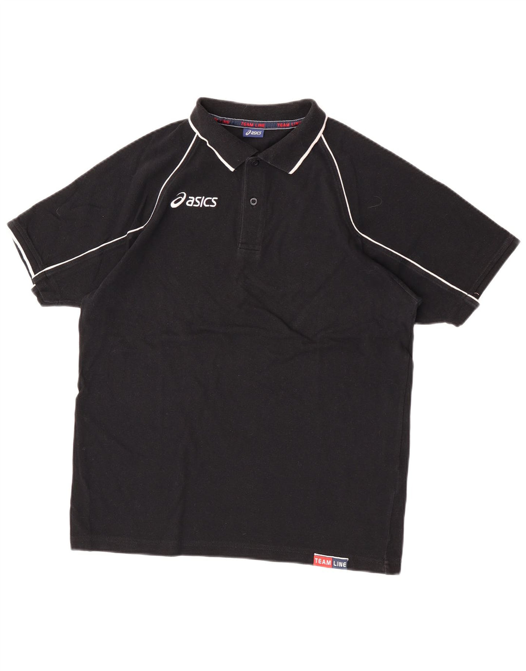 Ανδρικό γραφικό πόλο μπλουζάκι ASICS μεγάλο μαύρο βαμβακερό
