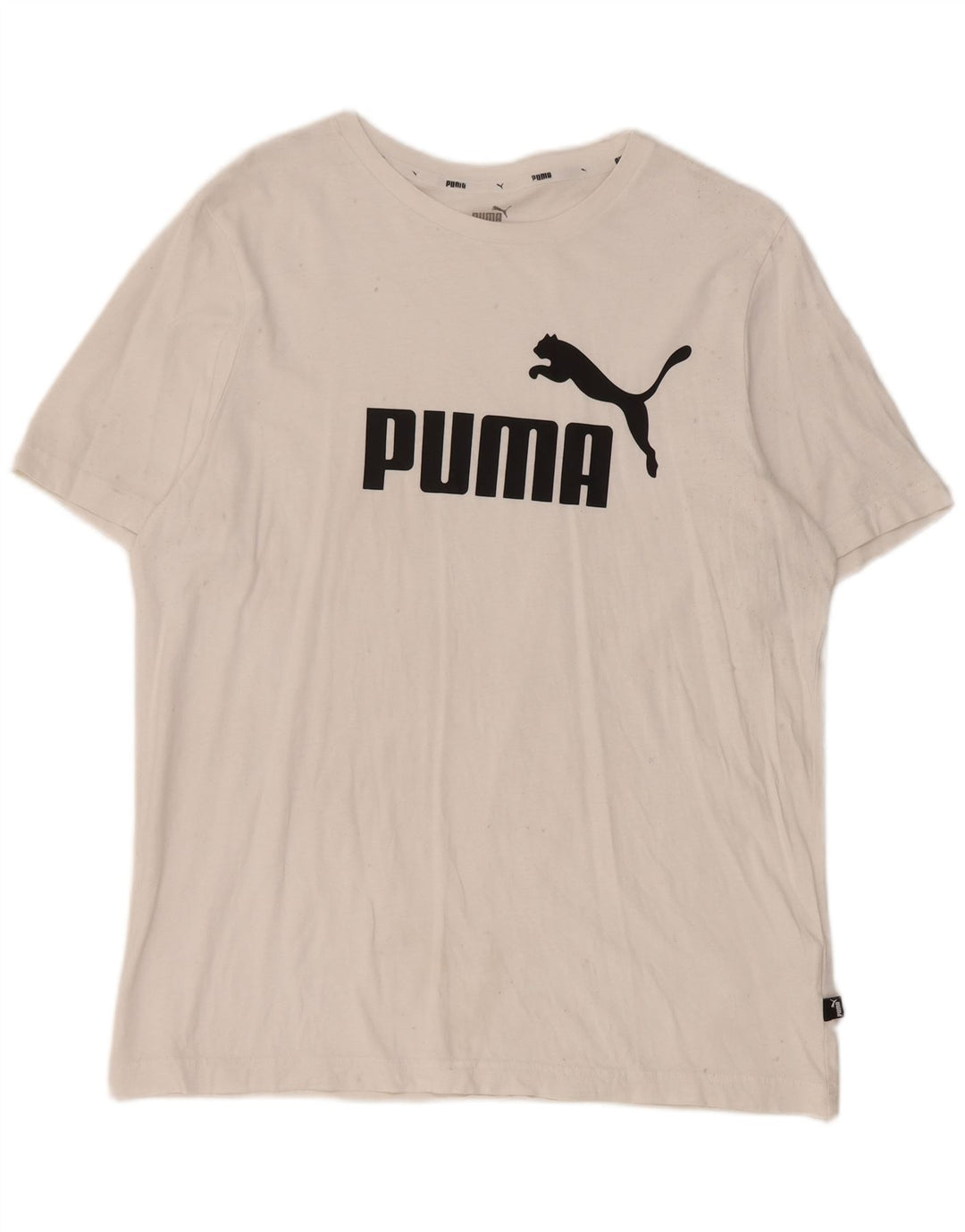 Ανδρικό γραφικό μπλουζάκι Puma, μεγάλο λευκό βαμβακερό