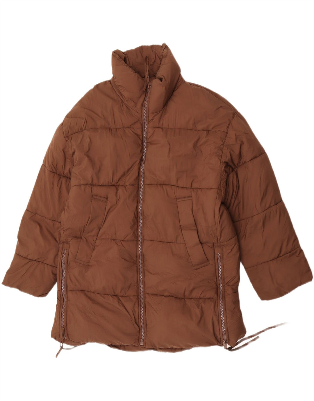 Zara Γυναικείο Γυναικείο Παλτό UK 10 Small Brown Nylon