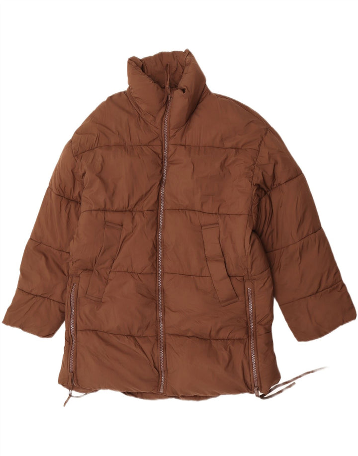 Zara Γυναικείο Γυναικείο Παλτό UK 10 Small Brown Nylon