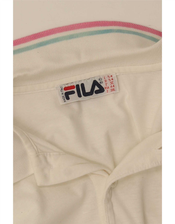 Fila Ανδρικό πουκάμισο γραφικό πόλο IT 54 XL Λευκό ριγέ