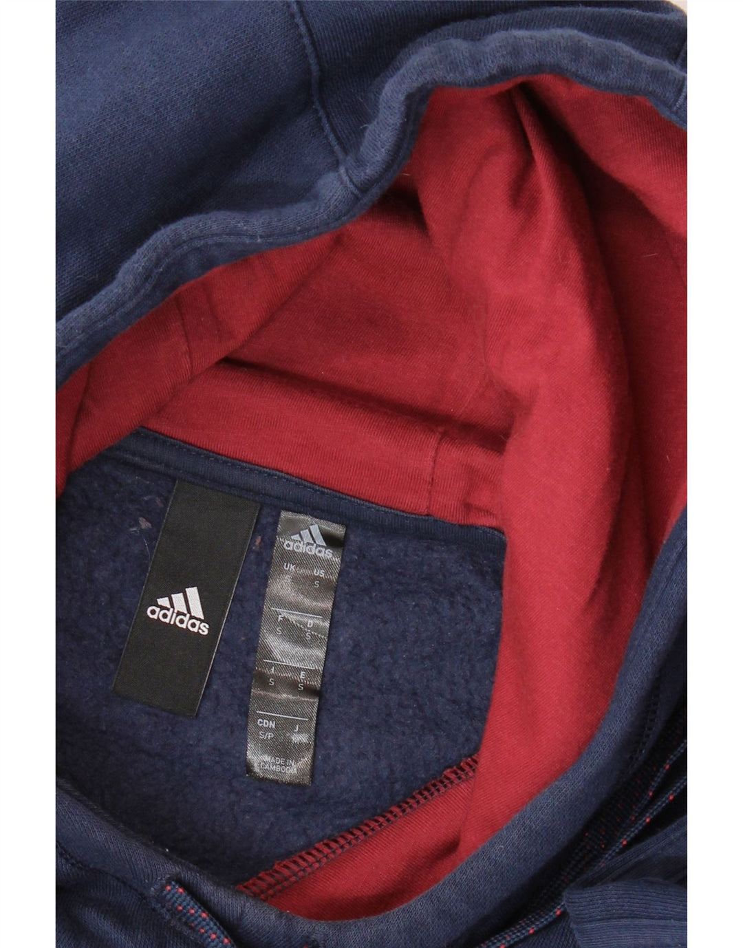 Ανδρικό γραφικό μπλουζάκι με κουκούλα ADIDAS Small Navy Blue Colourblock
