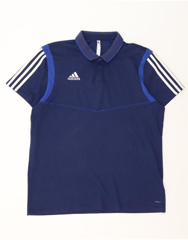 Ανδρικό πουκάμισο Adidas Climalite Polo XL Navy Blue βαμβακερό