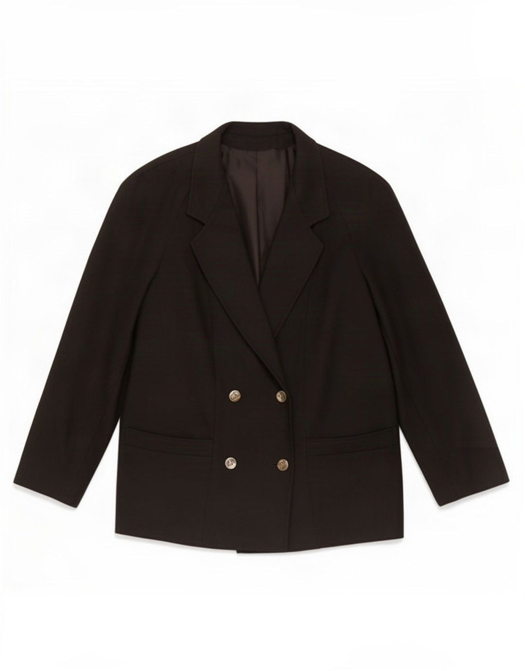 Vintage Γυναικείο Διπλό Μπουφάν Blazer IT 45 Μεσαίο Μαύρο Μαλλί