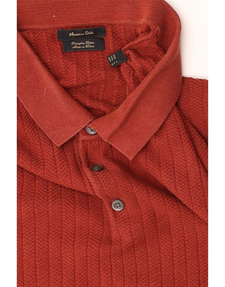 Ανδρικό μπλουζάκι πόλο Massimo Dutti σε μεγάλο κόκκινο χρώμα
