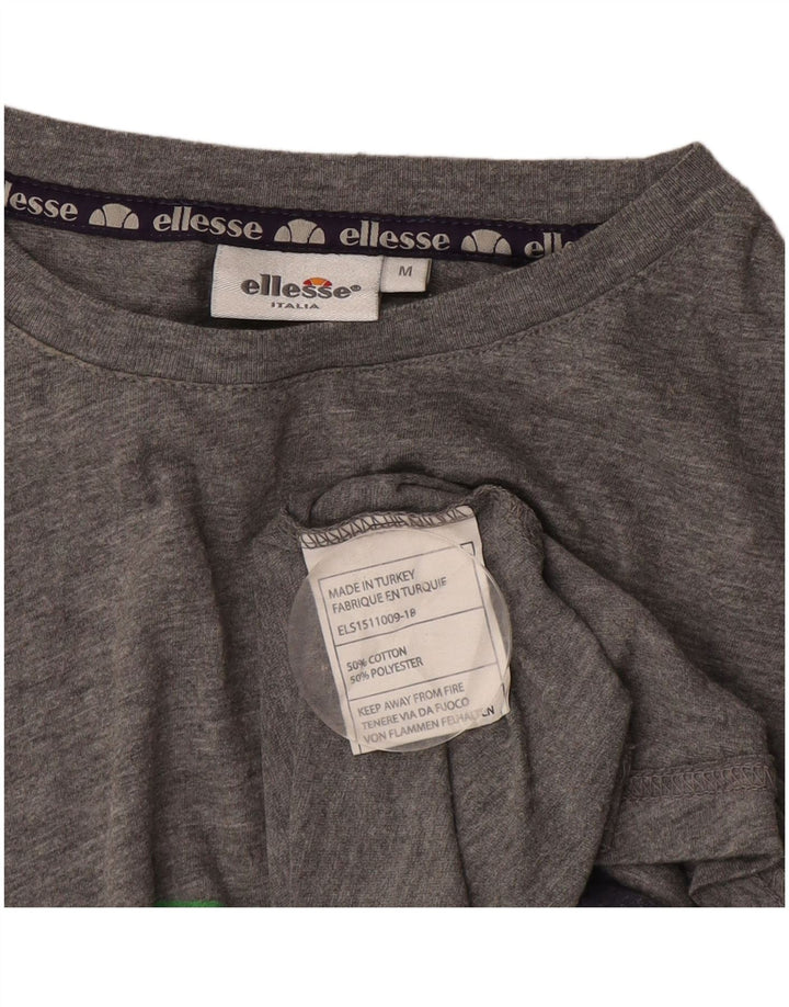 Ανδρικό T-Shirt Ellesse Top Medium Grey Colourblock Βαμβακερό