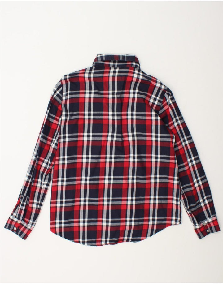ZARA Womens Shirt UK 12 Medium Navy Blue Check Cotton Vintage Zara and Second-Hand Zara from Messina Hembry 