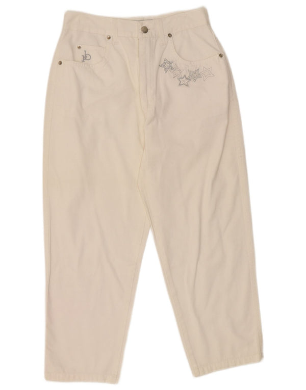 Roccobarocco Γυναικείο ψηλόμεσο παντελόνι Capri IT 44 Medium W26 L22 Λευκό