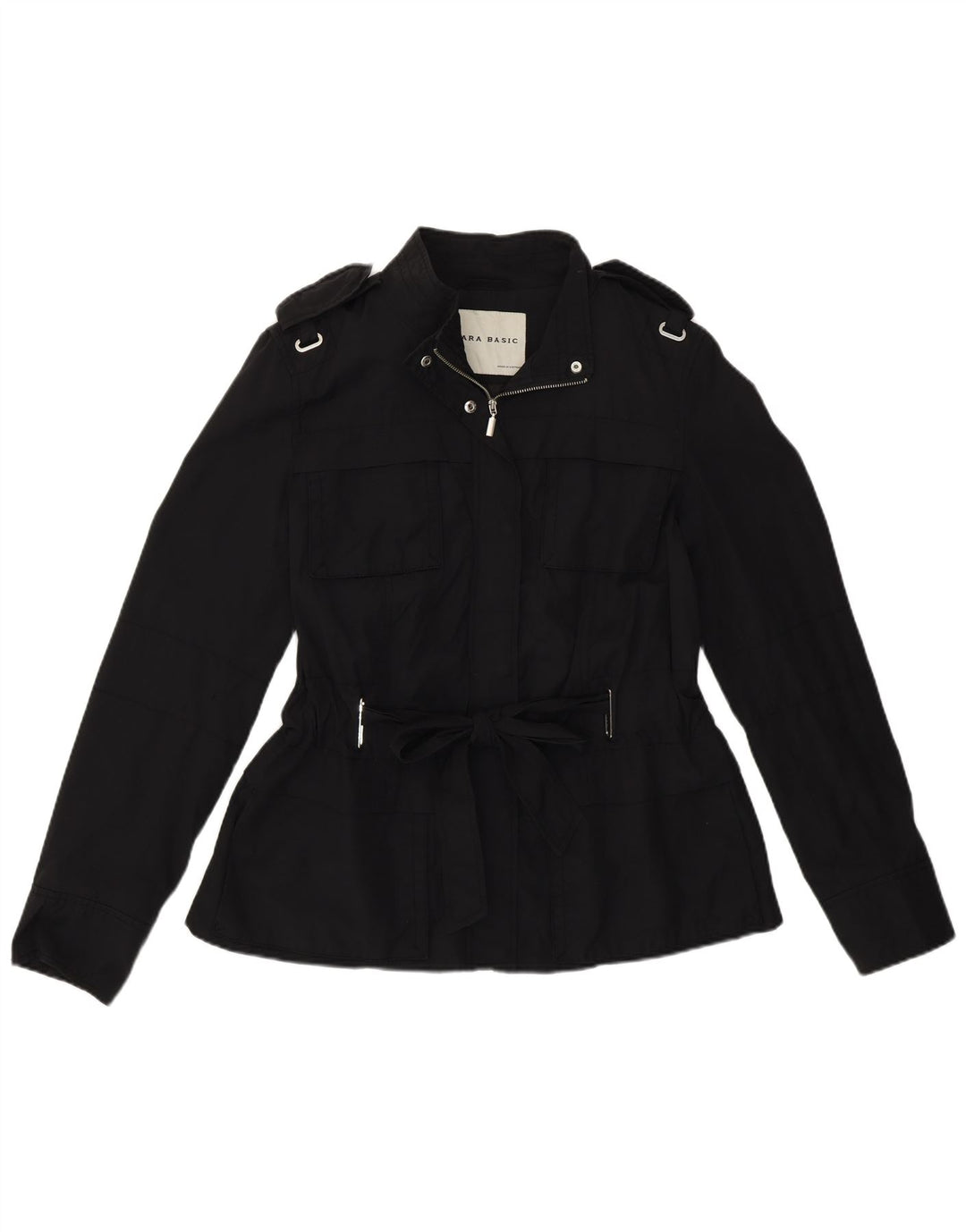 Zara Γυναικείο Military Utility Jacket UK 16 Large Black