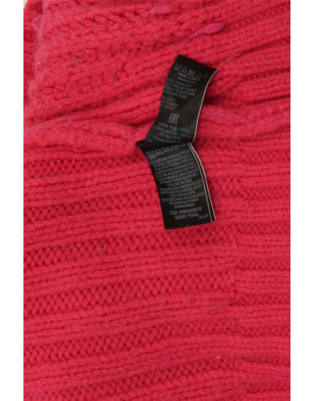 Marks & Spencer Γυναικείο πουλόβερ με λαιμό χελώνα UK 12 Medium Pink