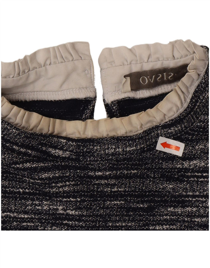 Γυναικείο τοπ Oasis μακρυμάνικο UK 12 Medium Navy Blue Flecked