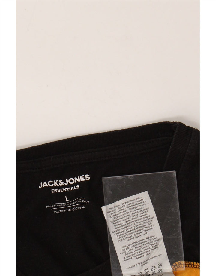 Ανδρικό γραφικό μπλουζάκι JACK & JONES Μπλουζάκι με μεγάλο κίτρινο χρώμα βαμβακερό