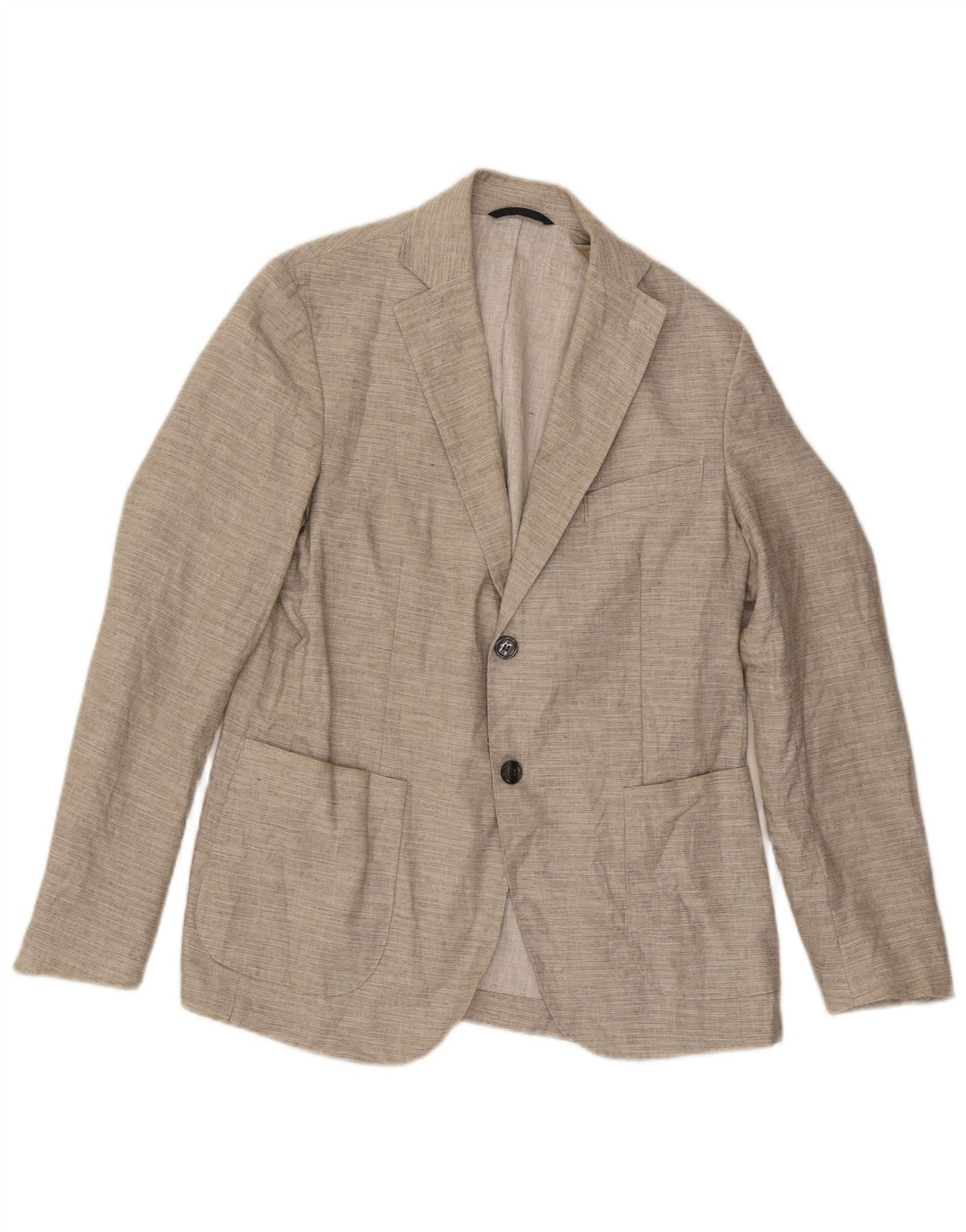 Libero Ανδρικό Μπουφάν Blazer με 2 Κουμπιά IT 48 Μεσαίο Μπεζ Λινό