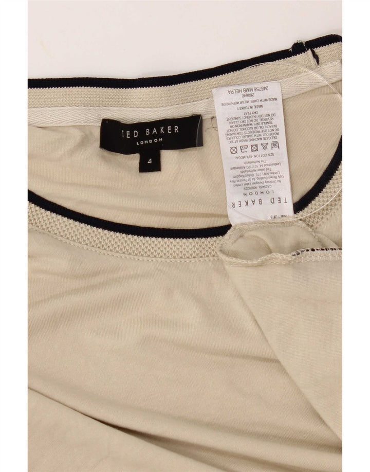 Γυναικείο T-Shirt Ted Baker Top Size 4 Μεγάλο Μπεζ βαμβακερό