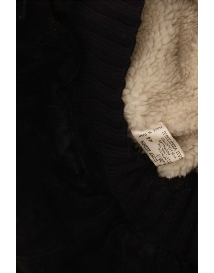 Vintage Ανδρικό Sherpa Δερμάτινο Μπουφάν IT 44 XS Μαύρο Ρετρό