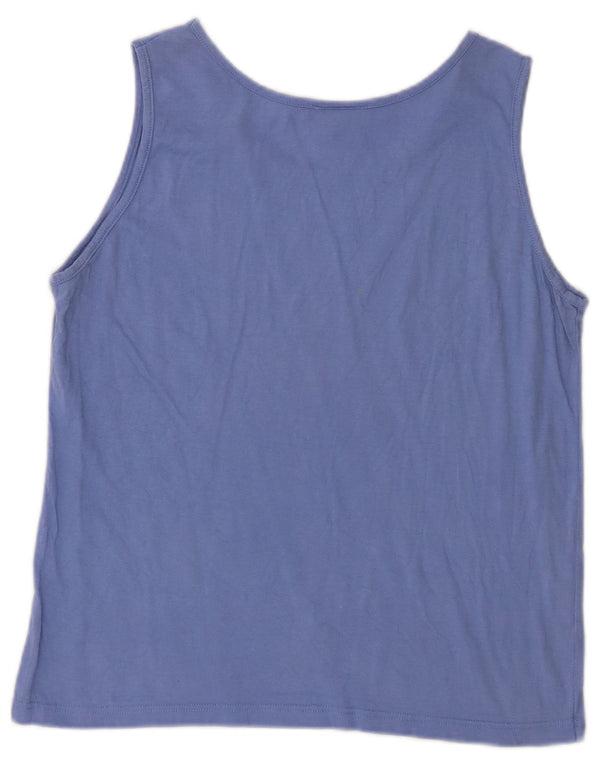 Laura Ashley Γυναικείο Crop Vest Top UK 14 Large Blue Cotton