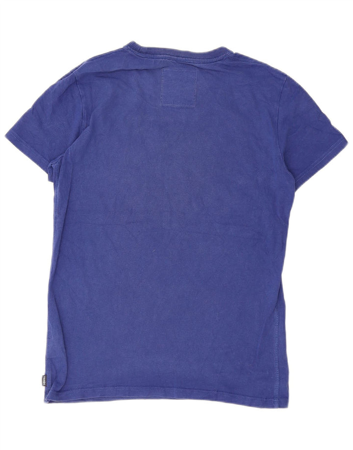 Superdry Ανδρικό γραφικό T-Shirt Top Μικρό Μπλε Βαμβακερό