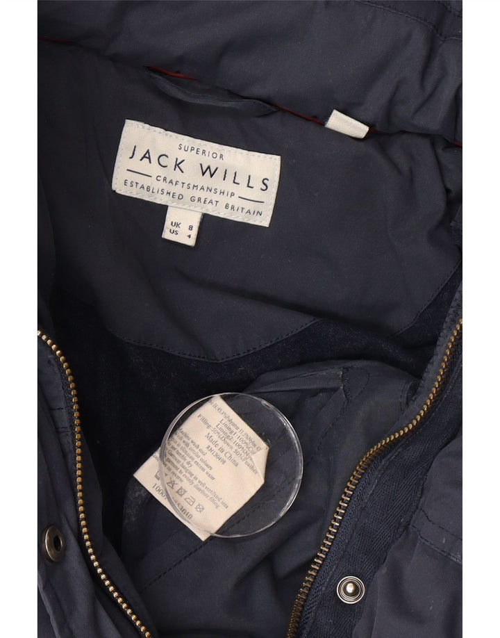 Jack Wills Γυναικείο μπουφάν με κουκούλα UK 8 Small Navy Blue Polyester