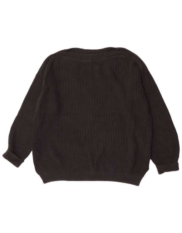 Marks & Spencer Γυναικείο Crop Boat Neck Jumper πουλόβερ UK 16 Large Black