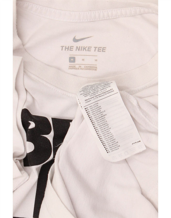 Ανδρικό γραφικό μπλουζάκι Nike, μεσαίο λευκό βαμβακερό