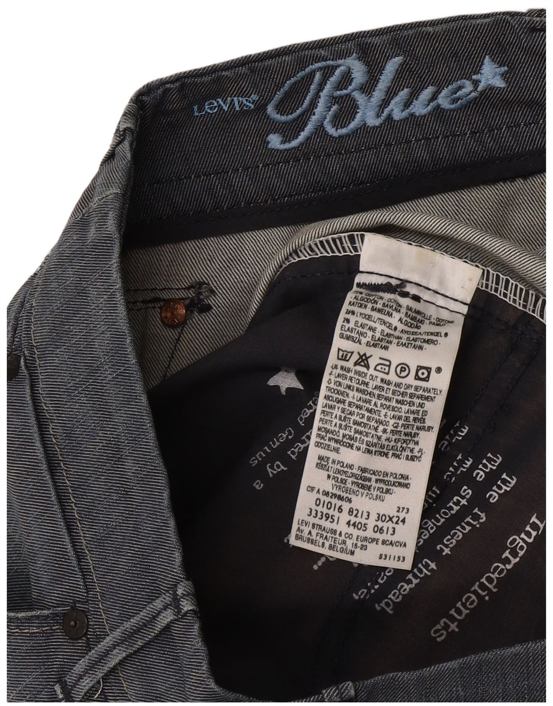 Γυναικείο Cropped Παντελόνι Levi's W30 L24 Μπλε Βαμβακερό