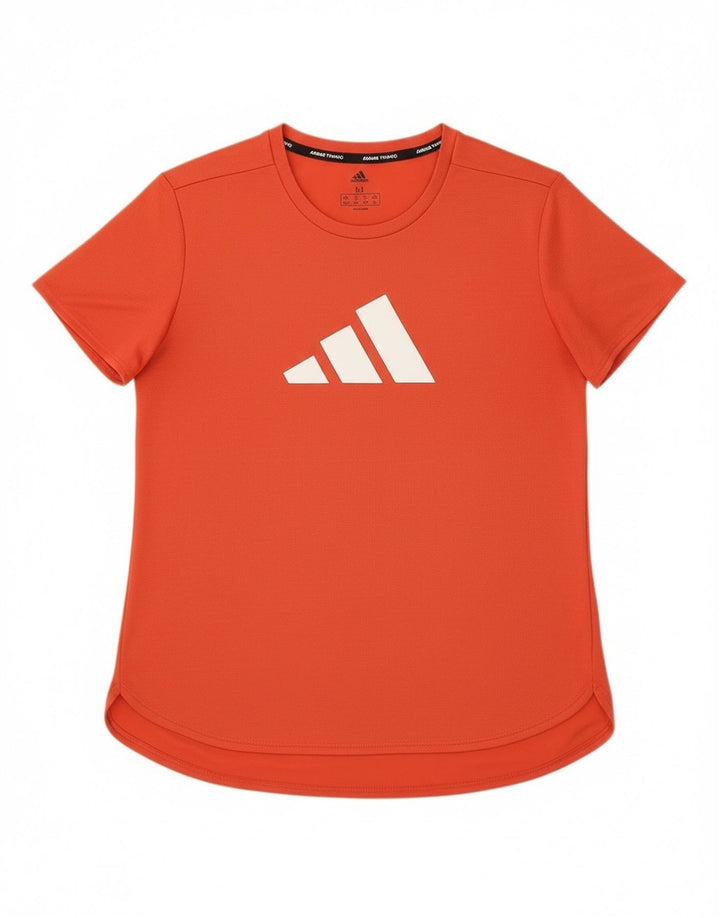 Γυναικείο γραφικό μπλουζάκι Adidas Top UK 12/14 Μεσαίο πορτοκαλί πολυεστέρας