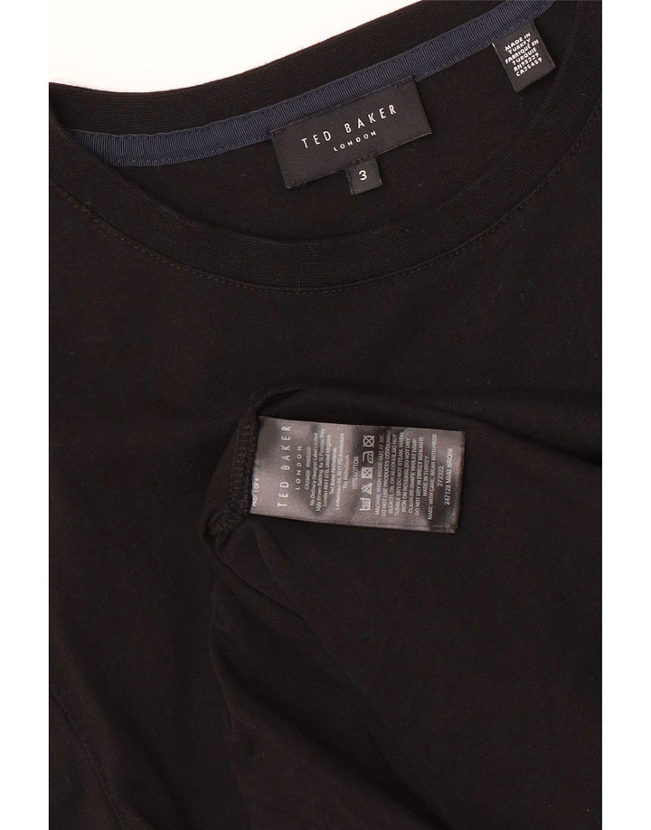 Ανδρικό T-Shirt γραφικό Ted Baker Top Size 3 Μεσαίο μαύρο βαμβακερό