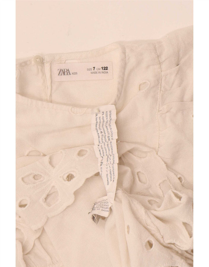 Zara Girls Μπλούζα Τοπ 6-7 ετών Λευκό Βαμβακερό
