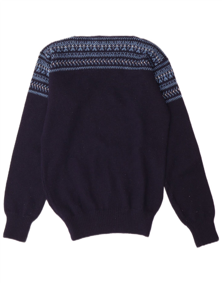 PANCARI Γυναικείο πουλόβερ με λαιμόκαυστο IT 48 XL Navy Blue Fair Isle