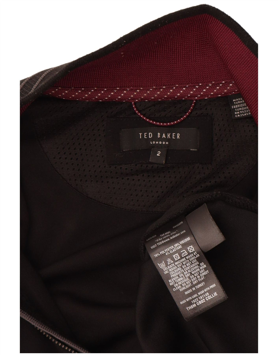 Ανδρική φόρμα Ted Baker Top Jacket Size 2 Small Black Polyester