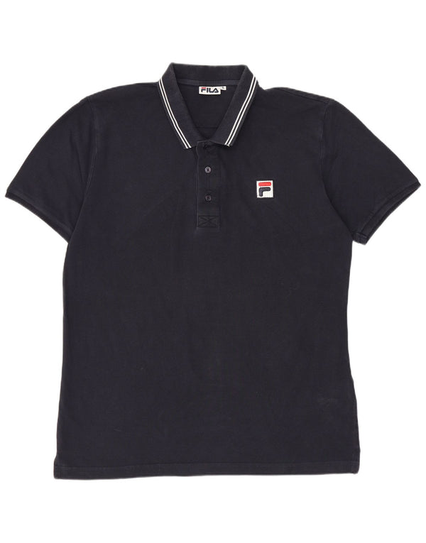 Ανδρικό πουκάμισο πόλο Fila XL Navy Blue βαμβακερό