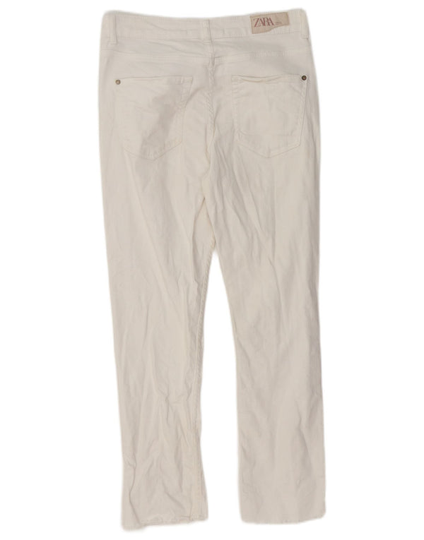 Zara Γυναικείο ίσιο τζιν EU 38 Small W28 L25 Λευκό βαμβακερό