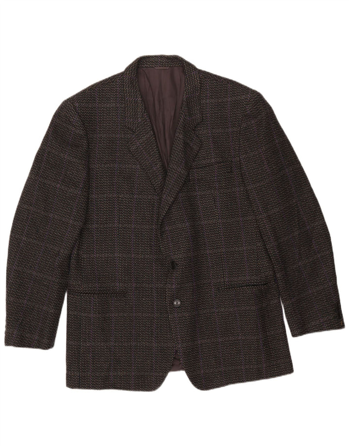 Cerruti 1881 Ανδρικό μπουφάν σακάκι με 2 κουμπιά IT 54 2XL Grey Check Lambswool