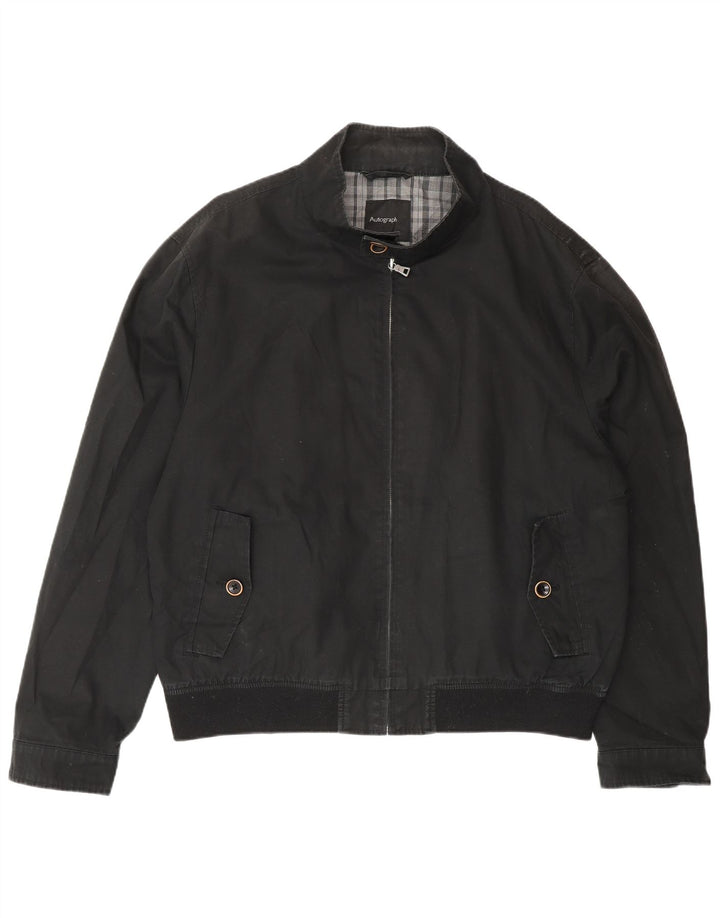 Marks & Spencer Ανδρικό μπουφάν Autograph Bomber UK 42 XL Μαύρο βαμβακερό