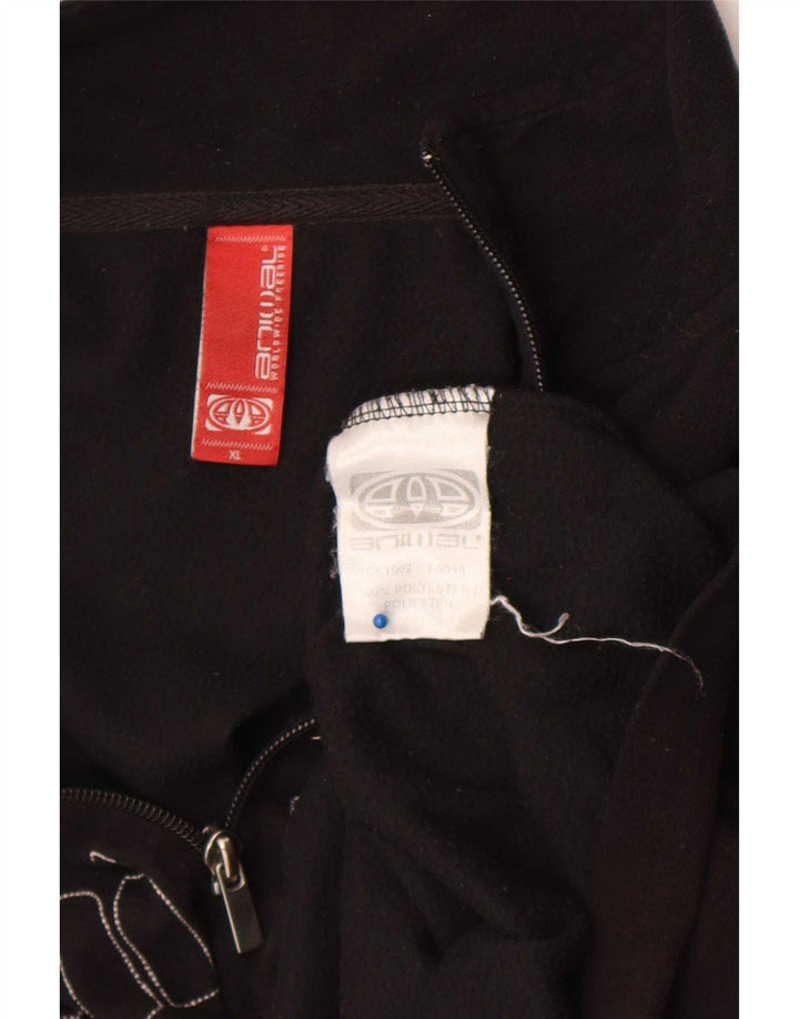 Ανδρικό Animal Graphic Zip Fleece Jumper XL Μαύρος πολυεστέρας