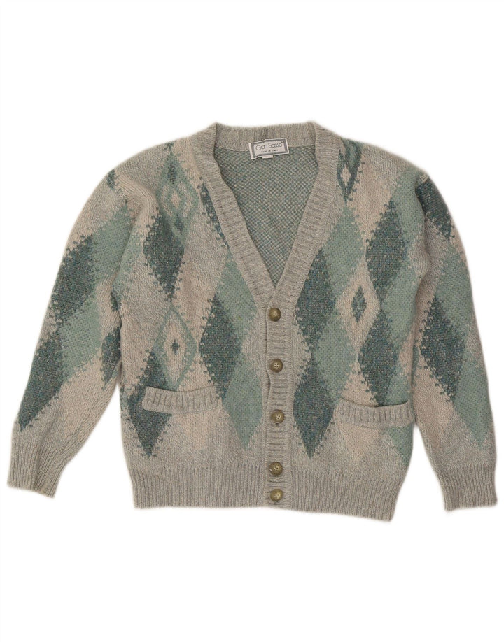 Ανδρικό πουλόβερ με ζακέτα Gran Sasso Medium Grey Argyle/Diamond Wool