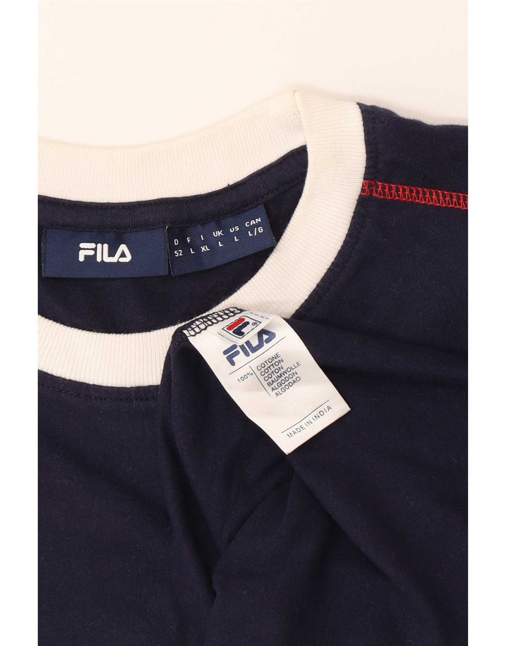 Ανδρικό T-Shirt Fila Top Large Navy Blue ριγέ βαμβακερό