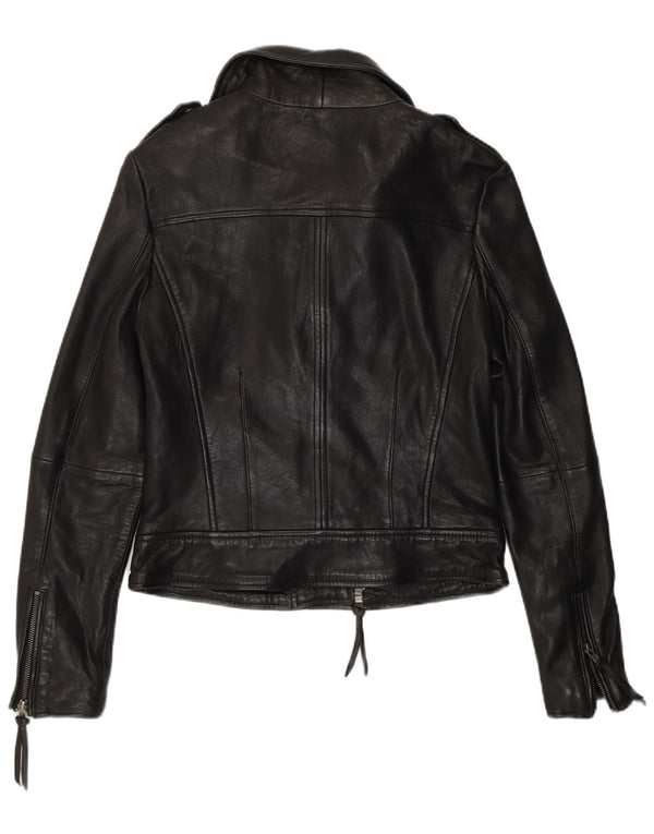 Muubaa Γυναικείο Δερμάτινο Μπουφάν Biker UK 12 Medium Black Leather