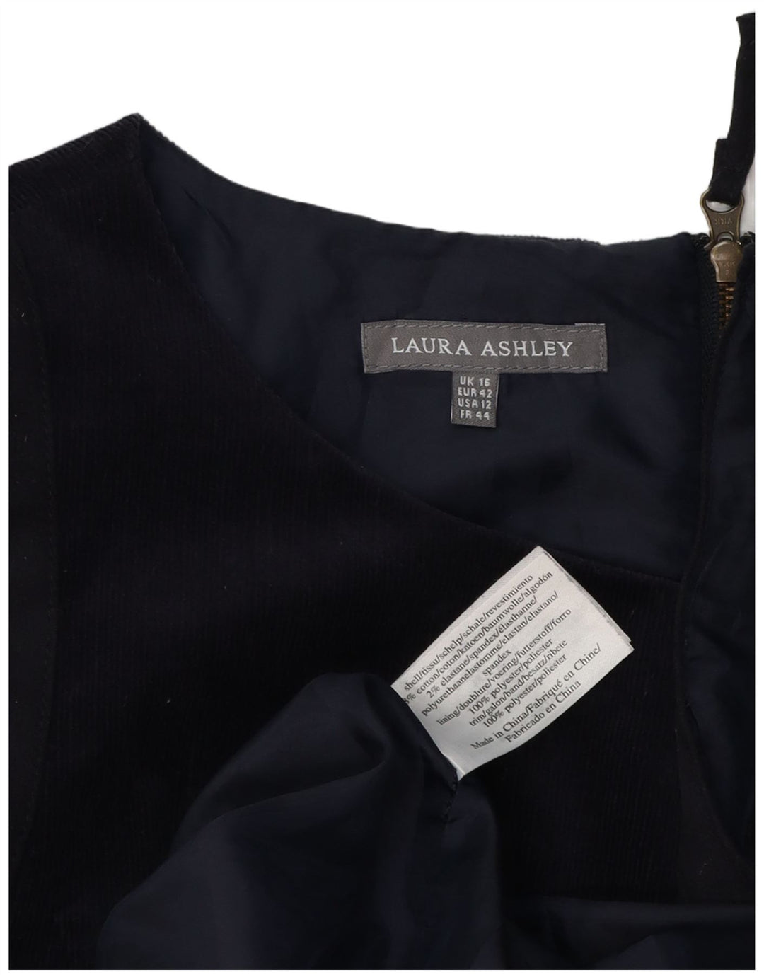 Γυναικείο κοτλέ φόρεμα LAURA ASHLEY UK 16 Large Navy Blue