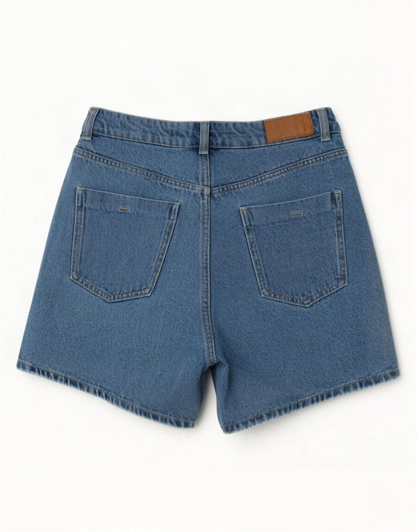 Zara Γυναικείο Ψηλόμεσο Τζιν Σορτς EU 40 Medium W30 Μπλε