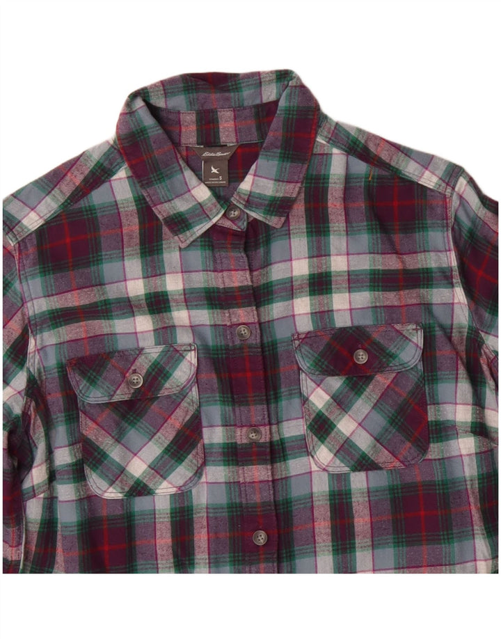 Eddie Bauer Γυναικείο φανελένιο πουκάμισο UK 10 Μικρό, πολύχρωμο βαμβακερό